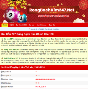 Giao diện website Rồng Bạch Kim 247 