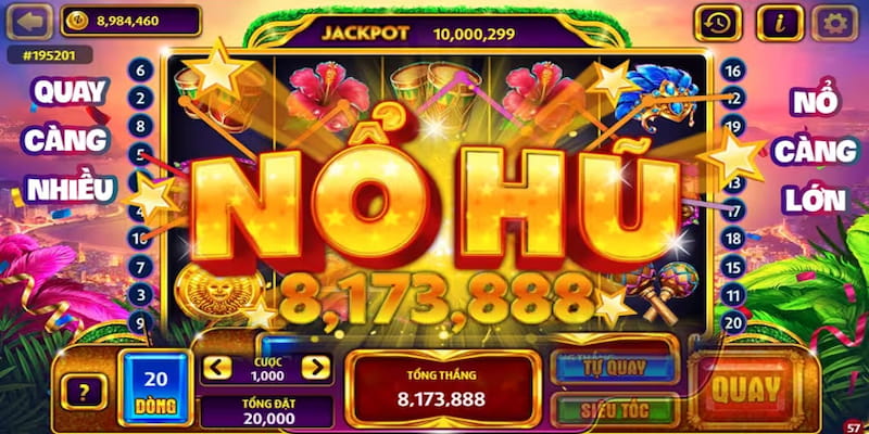 Sảnh nổ hũ W88 hấp dẫn bởi phần thưởng giá trị
